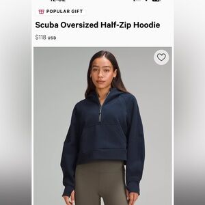 Lululemon scuba half zip m/l